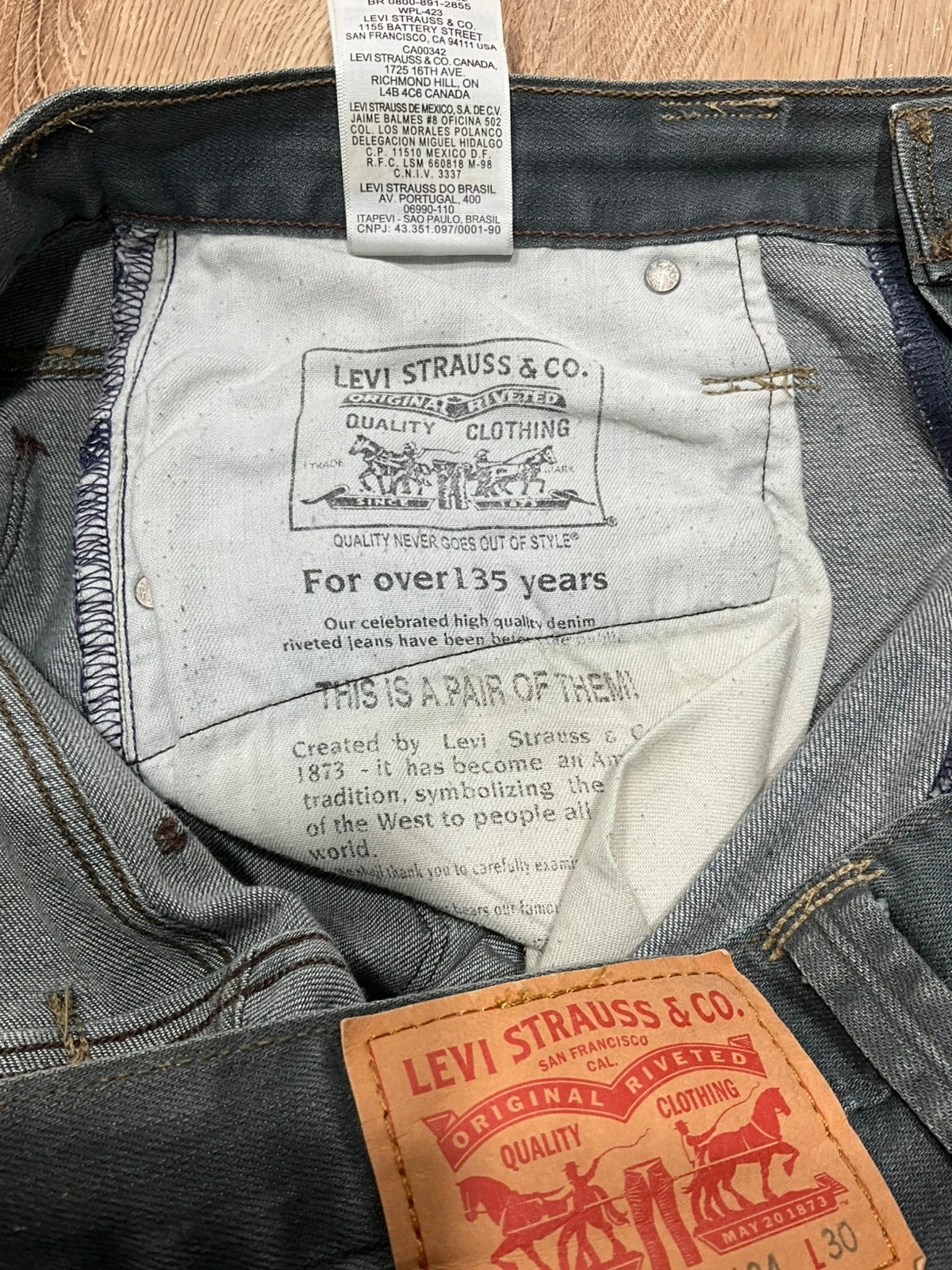Jean Levi's 504 Coupe Regular Straight W34 L30 Vintage Coton GrisLvh 022 – photo 13